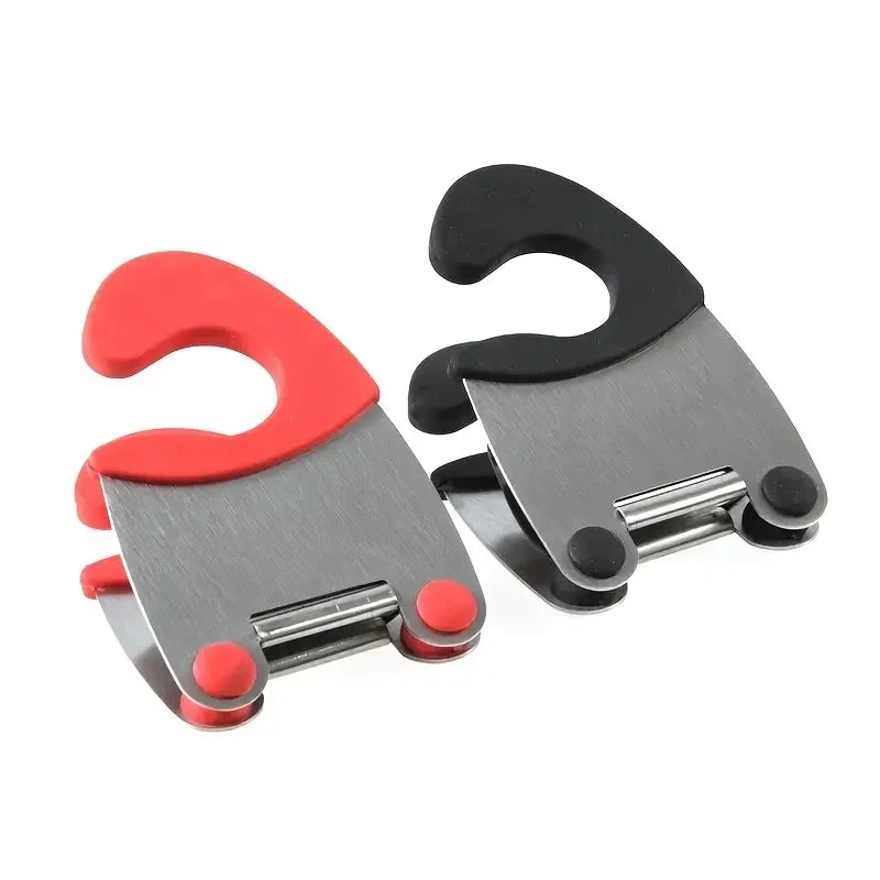 1Pc Bowl Clip Stainless Steel Pot Side Clips Anti-Scalding Spoon Holder Kitchen Bowl Clip Black Red