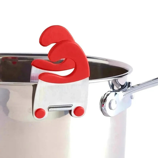 1Pc Bowl Clip Stainless Steel Pot Side Clips Anti-Scalding Spoon Holder Kitchen Bowl Clip Black Red